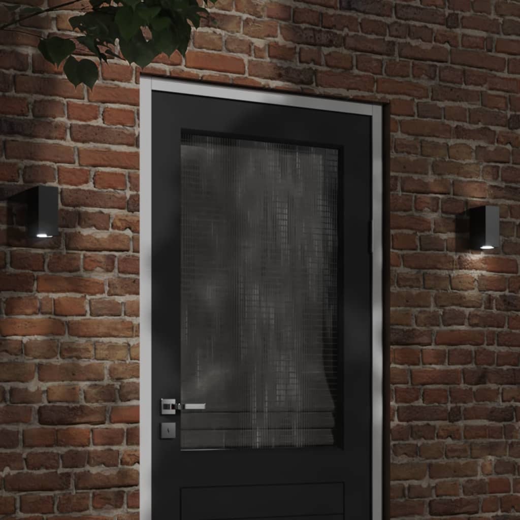 VidaXL Außenwandleuchten 2 Stück Aluminiumguss schwarz
