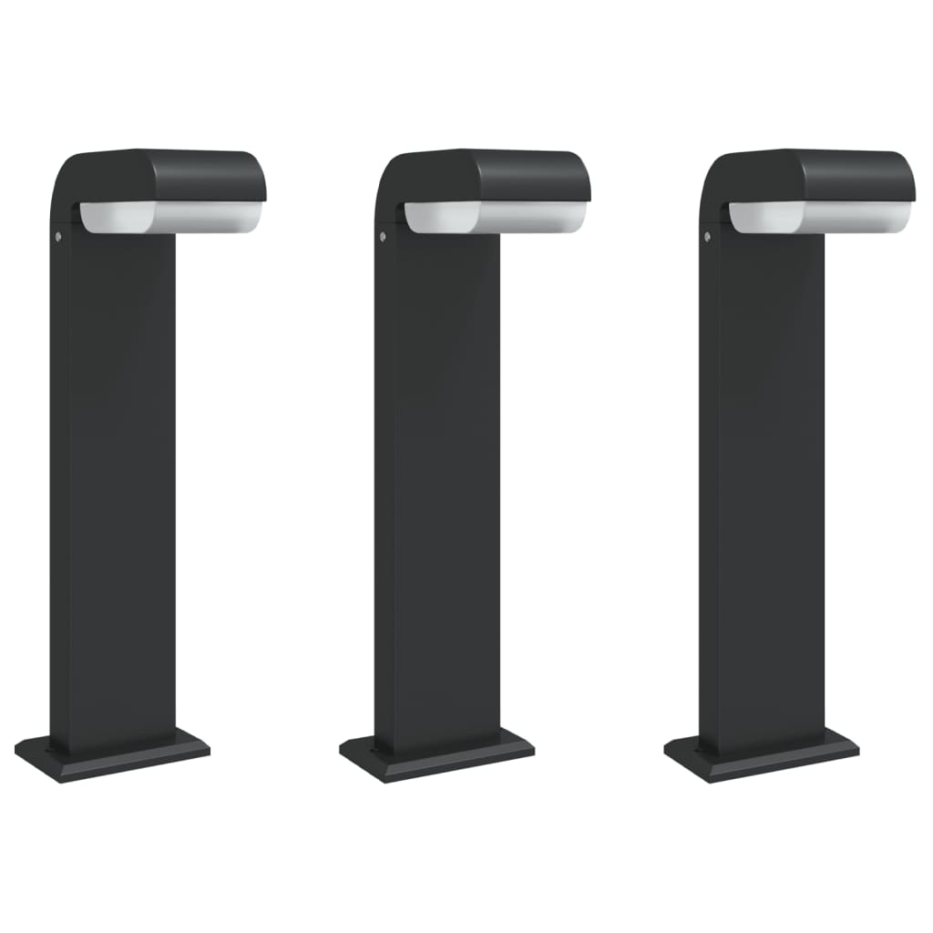 Vidaxx stehende Außenlampen 3 Stück 50 cm Aluminiumguss schwarz