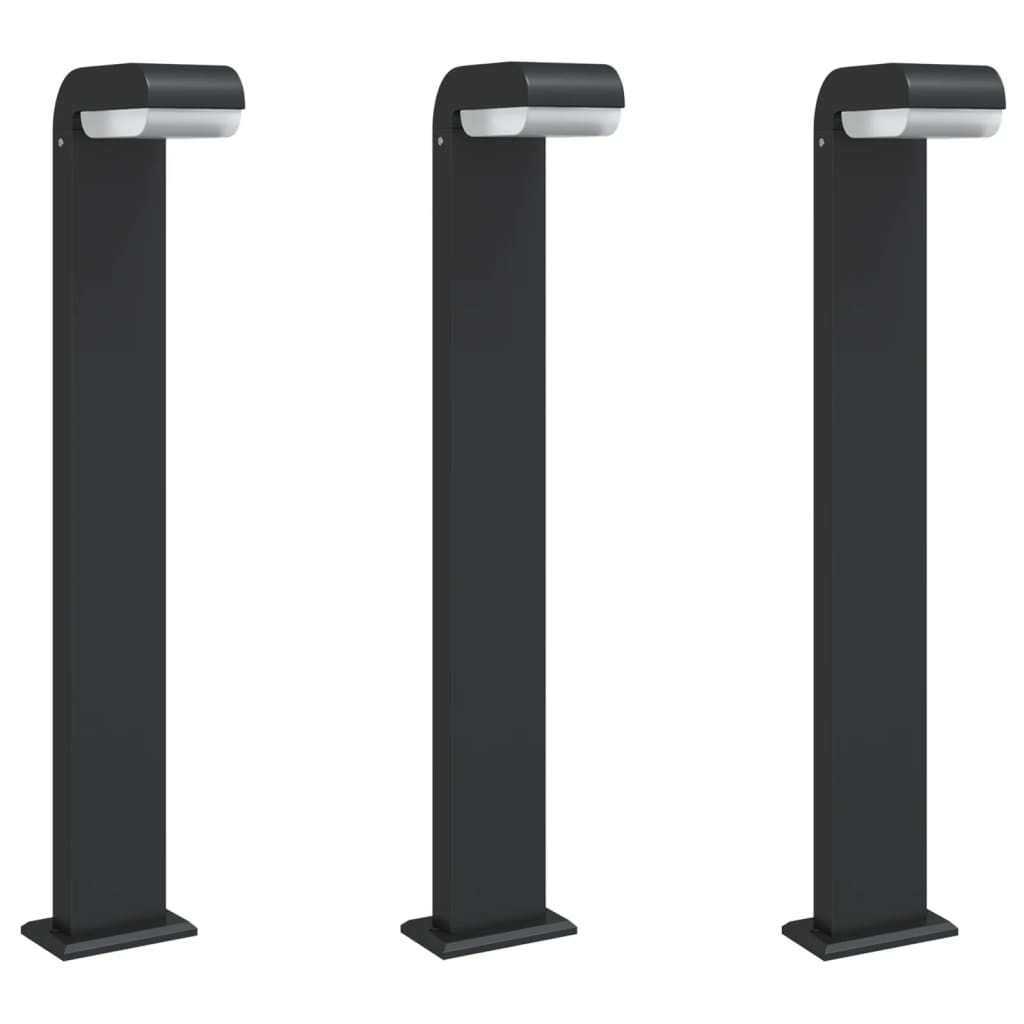 Vidaxx Außenstehleuchten 3 Stk. 80 cm Aluminiumguss schwarz