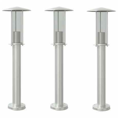 Vidaxx Außenstehleuchte 3 Stk. 60 cm Edelstahl silberfarben