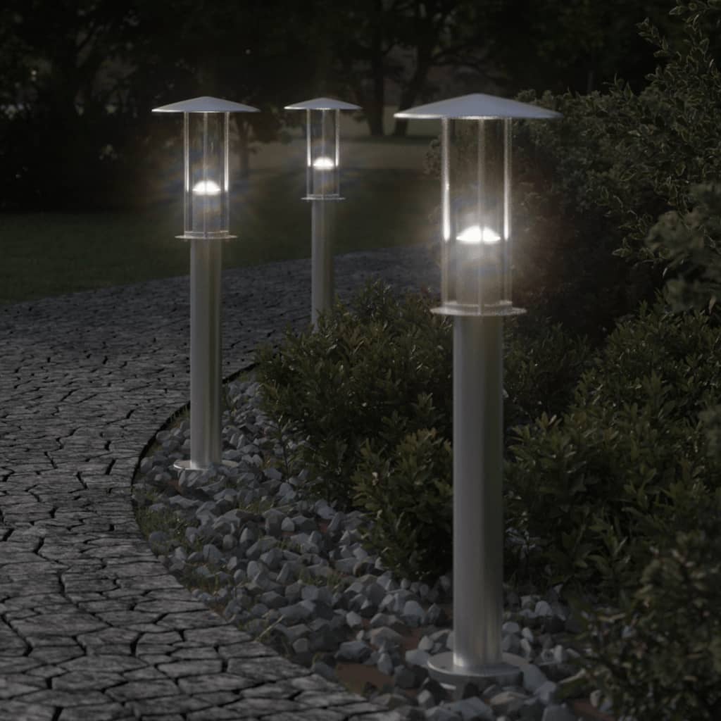 Vidaxx Außenstehleuchte 3 Stk. 60 cm Edelstahl silberfarben