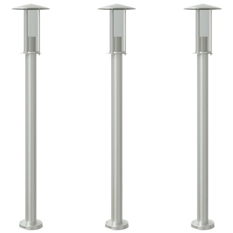 Vidaxx Außenstehleuchte 3 Stk. 100 cm Edelstahl silberfarben