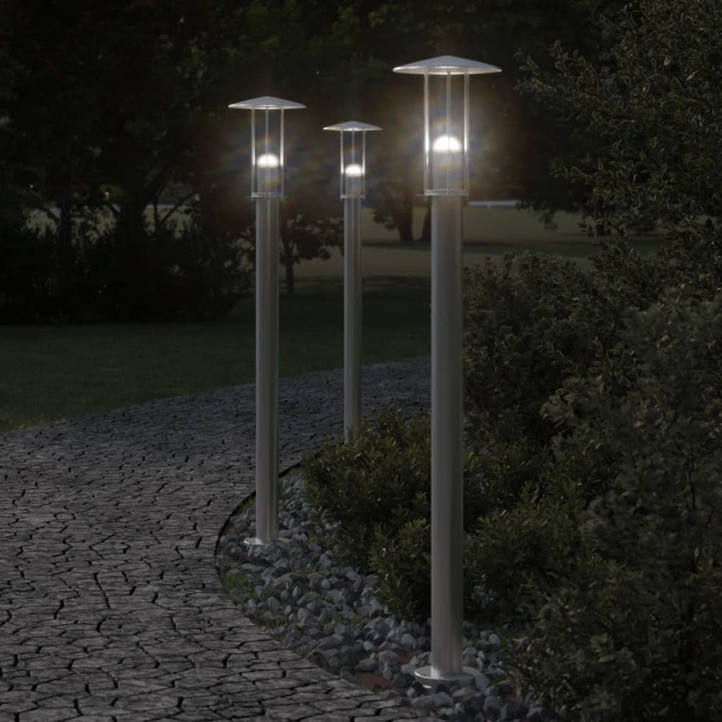 Vidaxx Außenstehleuchte 3 Stk. 100 cm Edelstahl silberfarben
