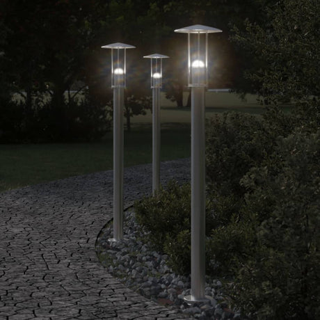 Vidaxx Außenstehleuchte 3 Stk. 100 cm Edelstahl silberfarben