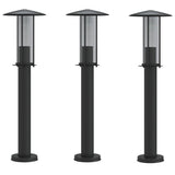 Vidaxx Außenstehleuchte 3 Stk. 60 cm Edelstahl schwarz