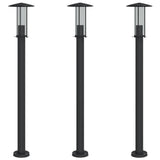 Vidaxx Außenstehleuchte 3 Stk. 100 cm Edelstahl schwarz