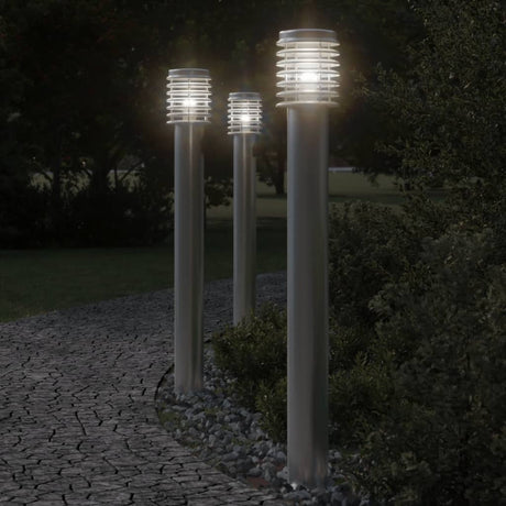 VidaXL Außenstehleuchte 110 cm Edelstahl silberfarben