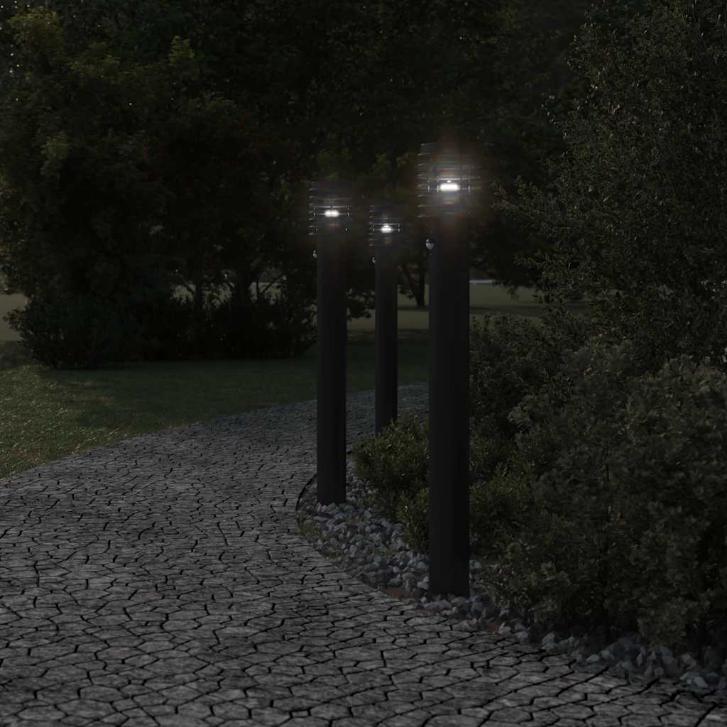 Vidaxx Außenstehleuchten 3 Stk. mit Sensoren 110 cm Edelstahl schwarz