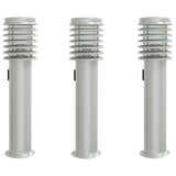 Vidaxx Außenstehleuchten 3 Stk. Fassung 60 cm Edelstahl silber