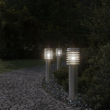 Vidaxx Außenstehleuchten 3 Stk. Fassung 60 cm Edelstahl silber