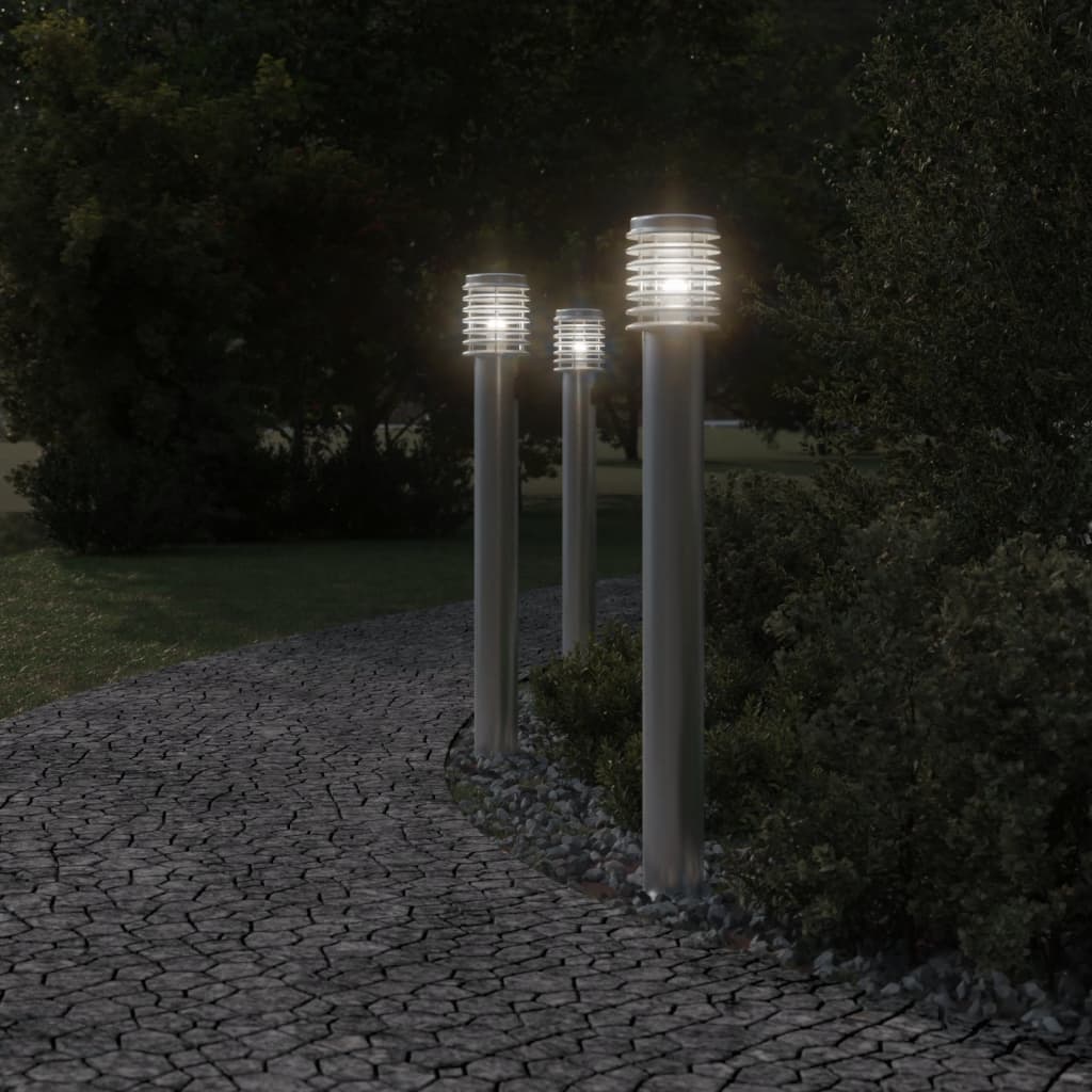 Vidaxx Außenstehleuchte mit Fassung 110 cm Edelstahl silber