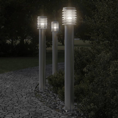 Vidaxx Außenstehleuchte mit Fassung 110 cm Edelstahl silber