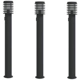Vidaxx Außenstehleuchten 3 Stk. Fassung 110 cm Edelstahl schwarz