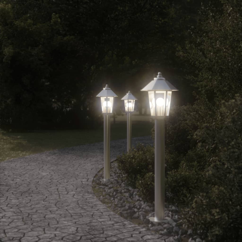 Vidaxx Außenstehleuchte 3 Stk. 80 cm Edelstahl silberfarben
