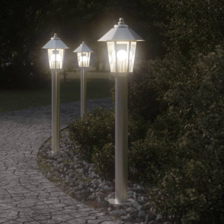 Vidaxx Außenstehleuchte 3 Stk. 80 cm Edelstahl silberfarben