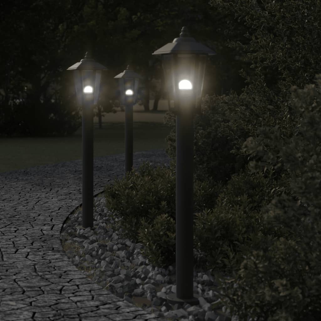 Vidaxx Außenstehleuchte 3 Stk. 80 cm Edelstahl schwarz