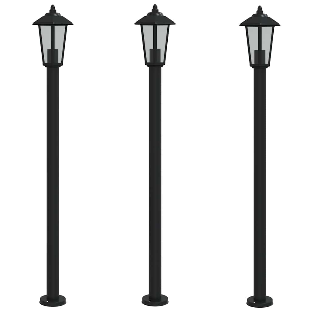 Vidaxx Außenstehleuchte 3 Stk. 120 cm Edelstahl schwarz