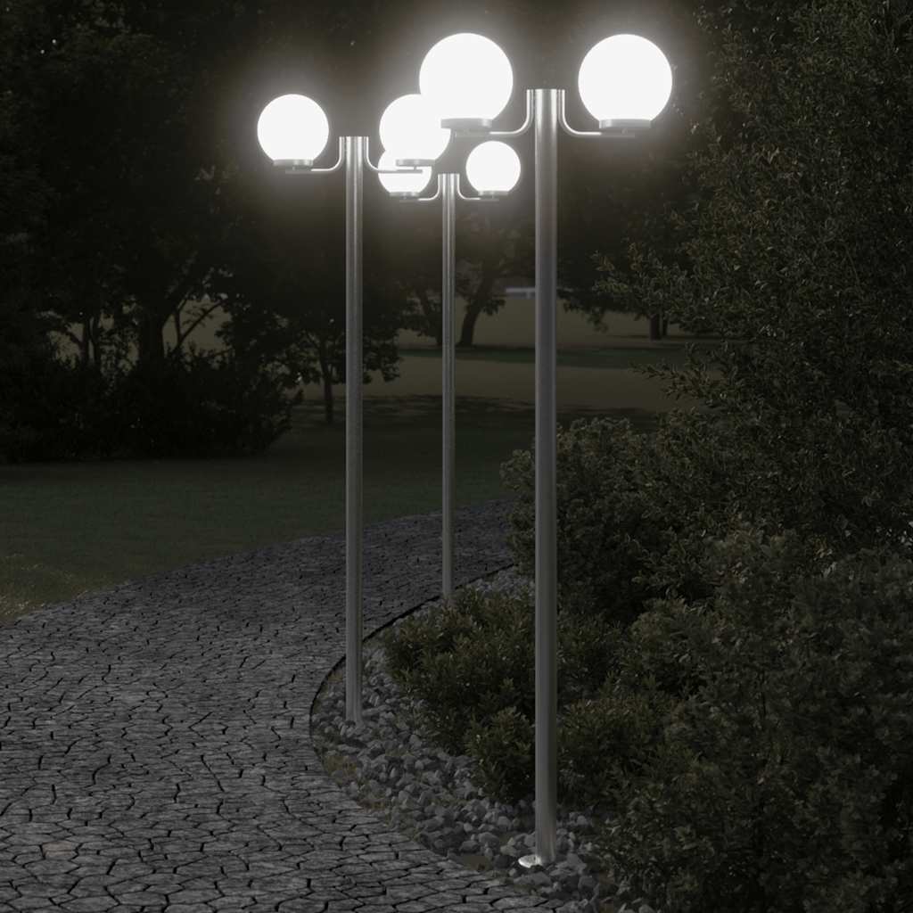 Vidaxx Außenstehleuchten 3 Stk. 215 cm Edelstahl silberfarben