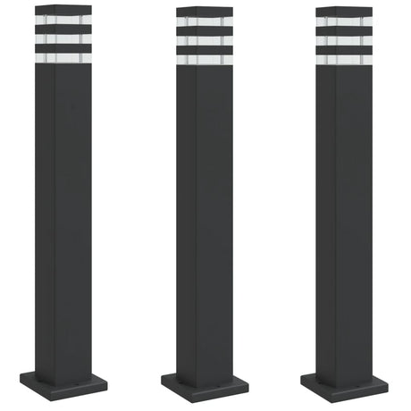 Vidaxx Außenstehleuchten 3 Stk. 80 cm Aluminium schwarz