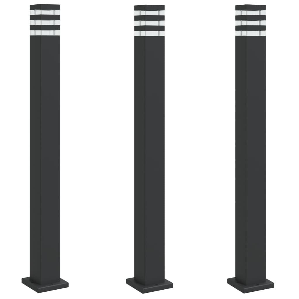 Vidaxx Außenstehleuchten 3 Stück 110 cm Aluminium schwarz