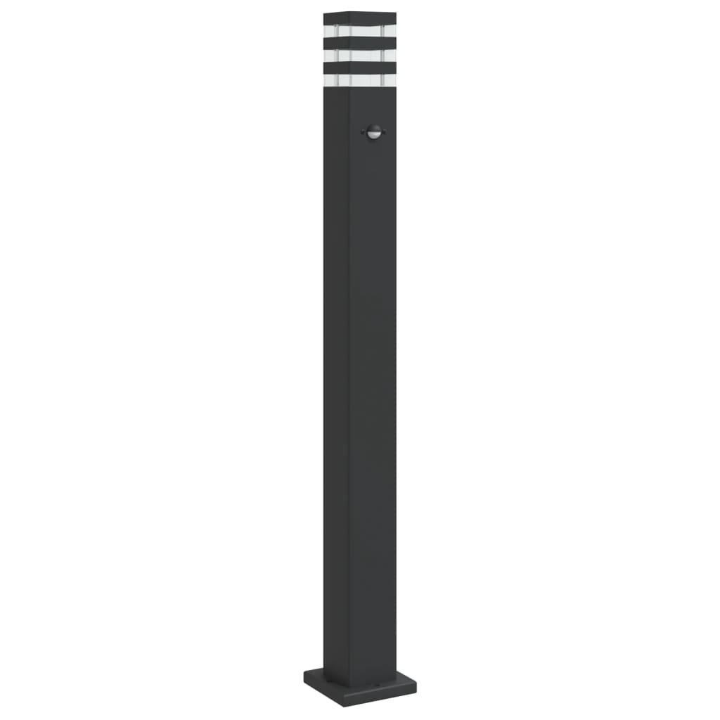 VidaXL Außenstehleuchte mit Sensor 110 cm Aluminium schwarz