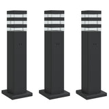 Vidaxx Außenstehleuchten 3 Stück mit Fassung 50 cm Aluminium schwarz
