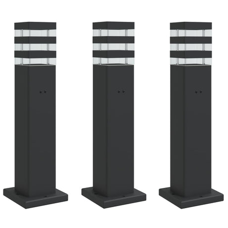 Vidaxx Außenstehleuchten 3 Stück mit Fassung 50 cm Aluminium schwarz
