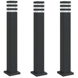 Vidaxx Außenstehleuchten 3 Stück mit Fassung 80 cm Aluminium schwarz