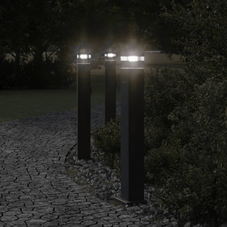 Vidaxx Außenstehleuchten 3 Stück mit Fassung 80 cm Aluminium schwarz