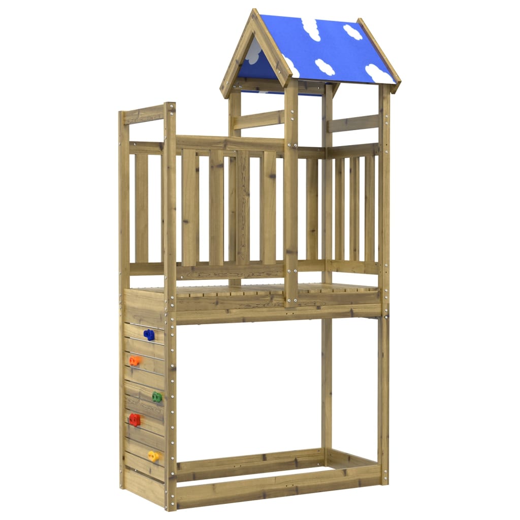 Vidaxl Play Tower med klippevæg 110.5x52.5x215 cm imprægneret træ