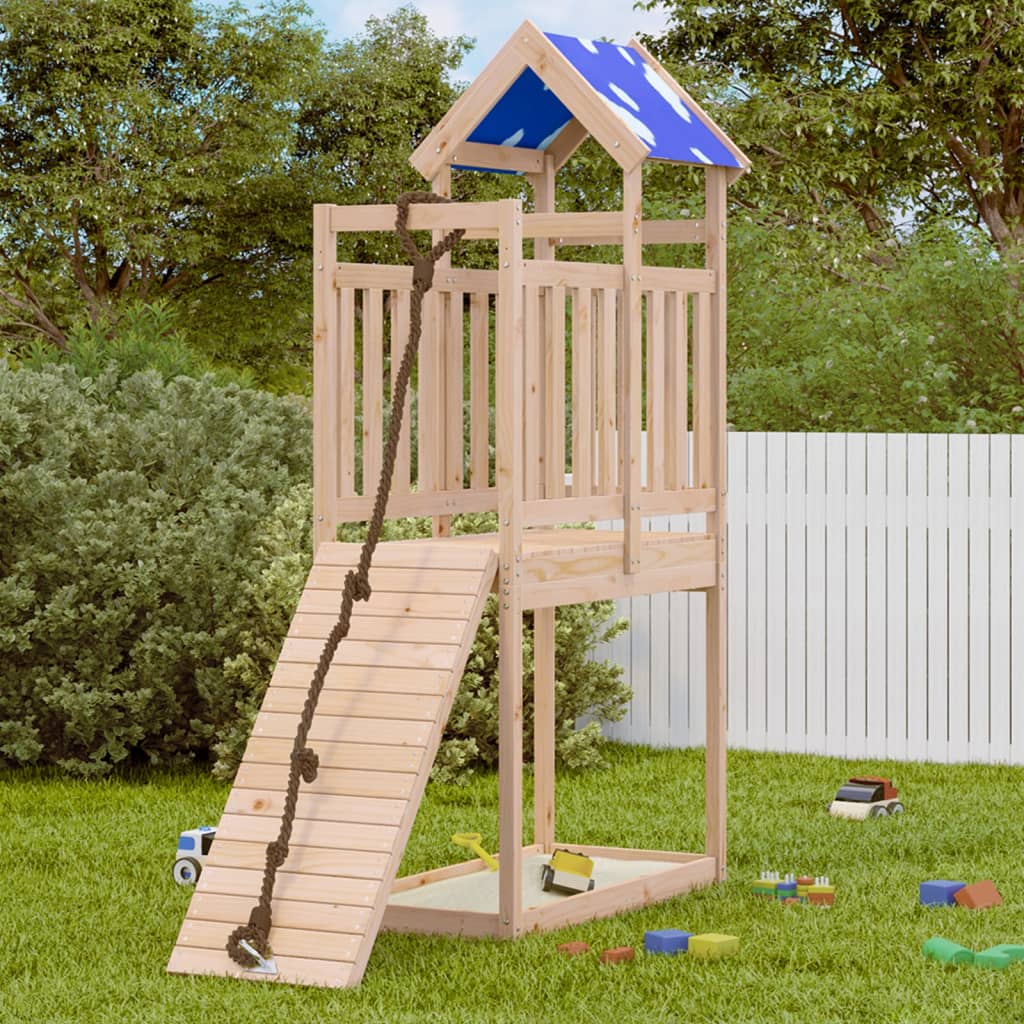 Vidaxl Play Tower 110.5x52.5x215 cm Solid fyrretræ