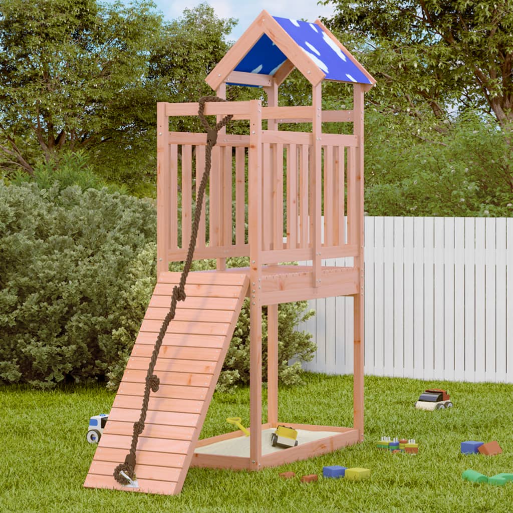 Vidaxl Play Tower 110.5x52.5x215 cm Douglashout solide