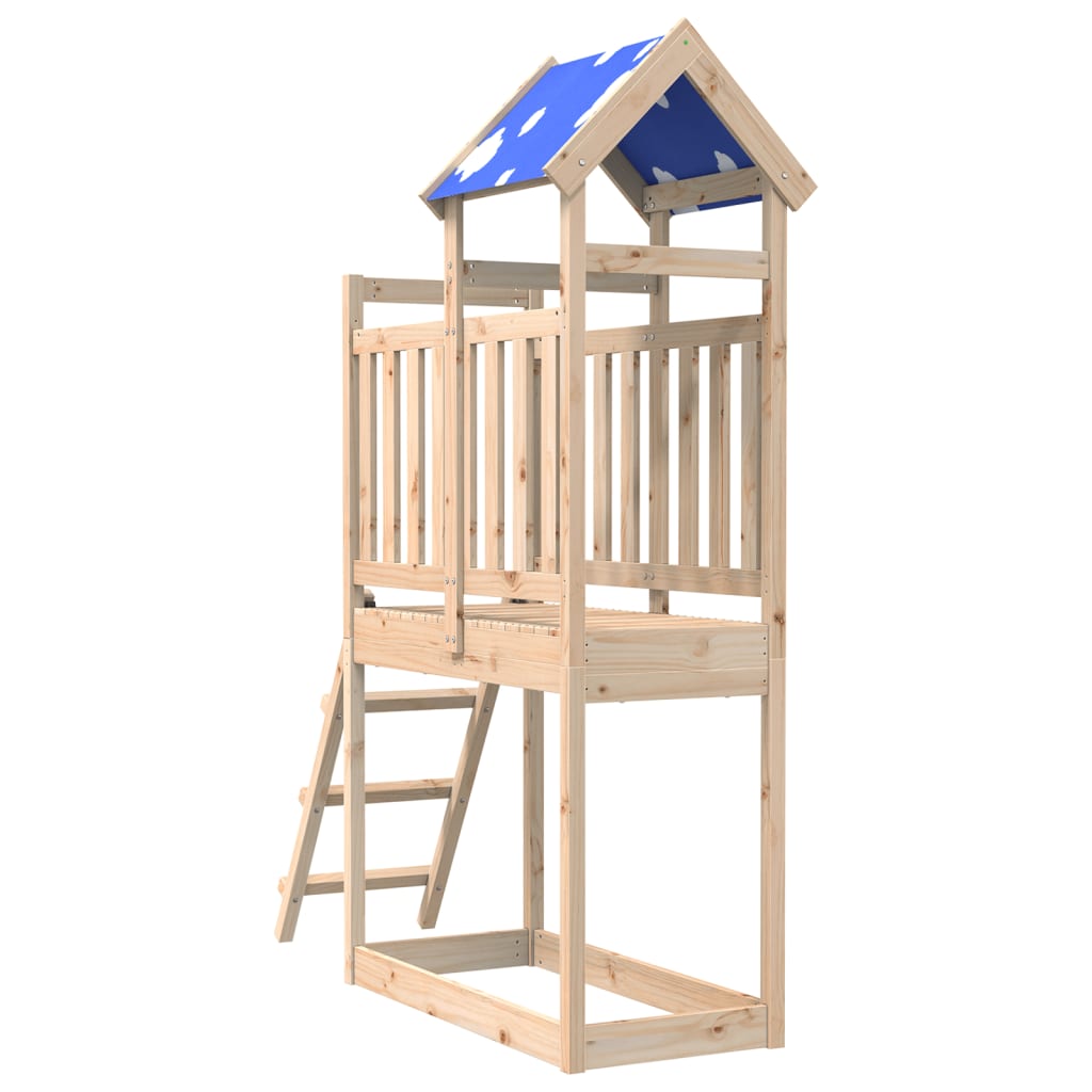 Vidaxl Play Tower med stige 110.5x52.5x215 cm Solid fyrretræ