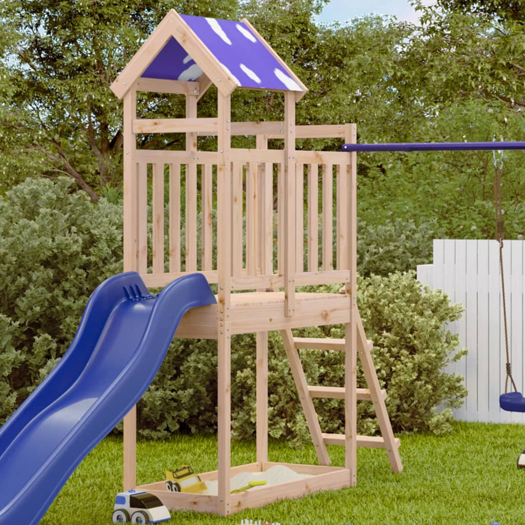 Vidaxl Play Tower med stige 110.5x52.5x215 cm Solid fyrretræ