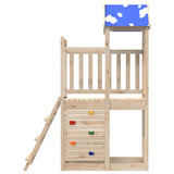 Vidaxl Play Tower With Rock Wall 110.5x52.5x215 cm de pino sólido