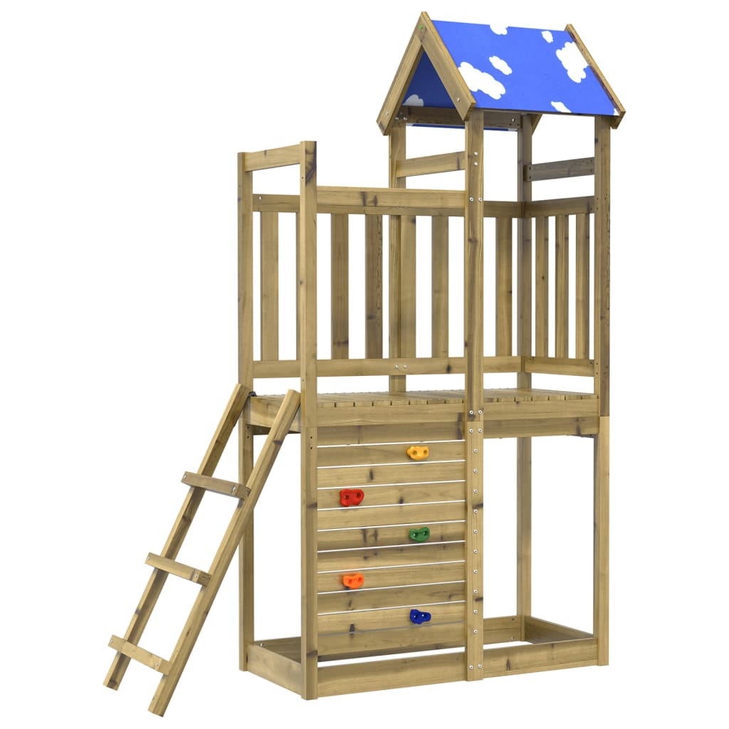 Vidaxl Play Tower z Rock Wall 110.5x52.5x215 cm impregnowane drewno