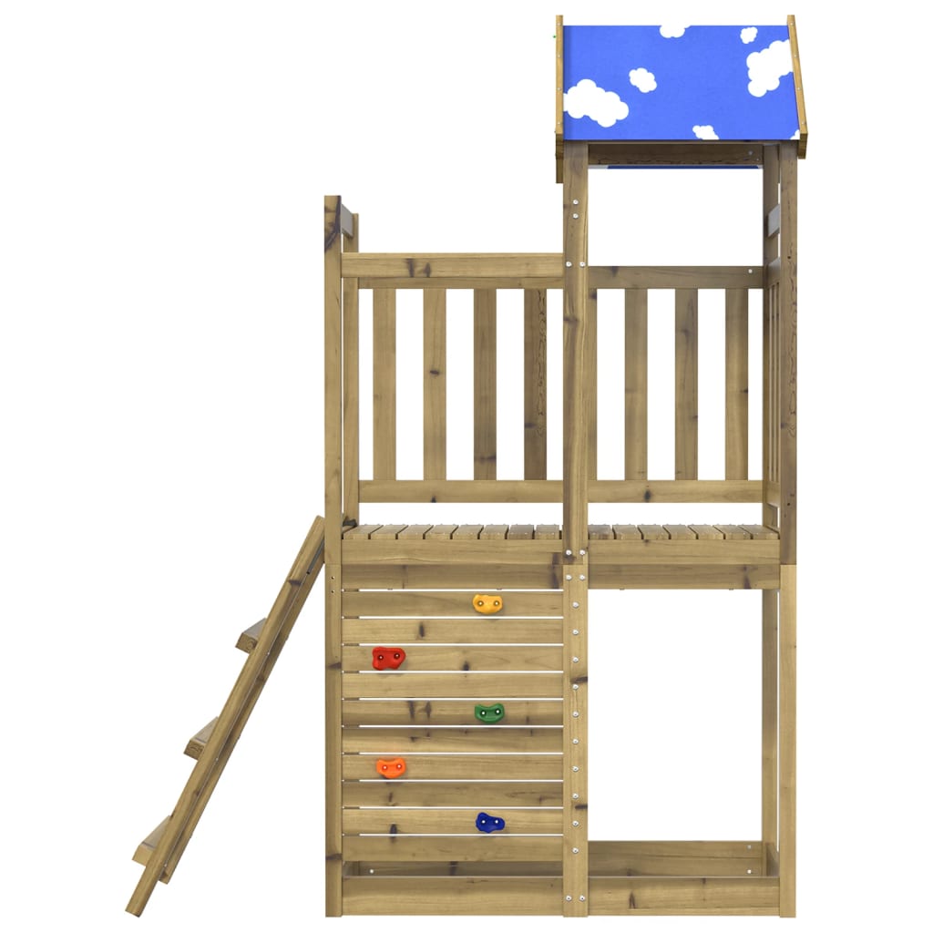 Vidaxl Play Tower z Rock Wall 110.5x52.5x215 cm impregnowane drewno