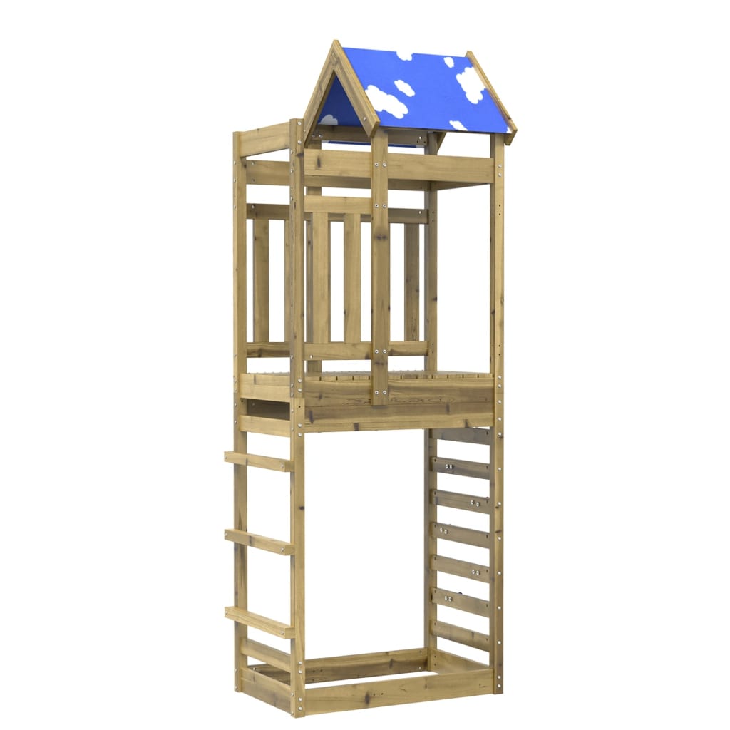 Vidaxl Play Tower med Rock Wall 85x52.5x239 cm Impregnerat trä