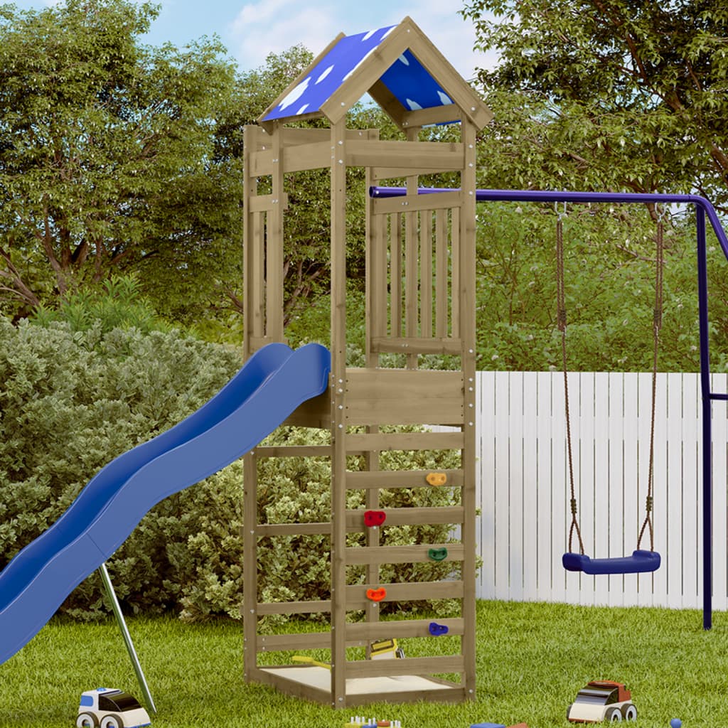 Vidaxl Play Tower med Rock Wall 85x52.5x239 cm Impregnerat trä