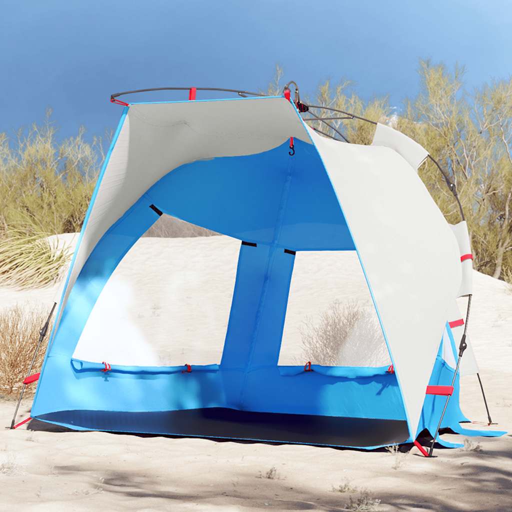 Vidaxl beach tent 2-person waterproof fast-release azure blue