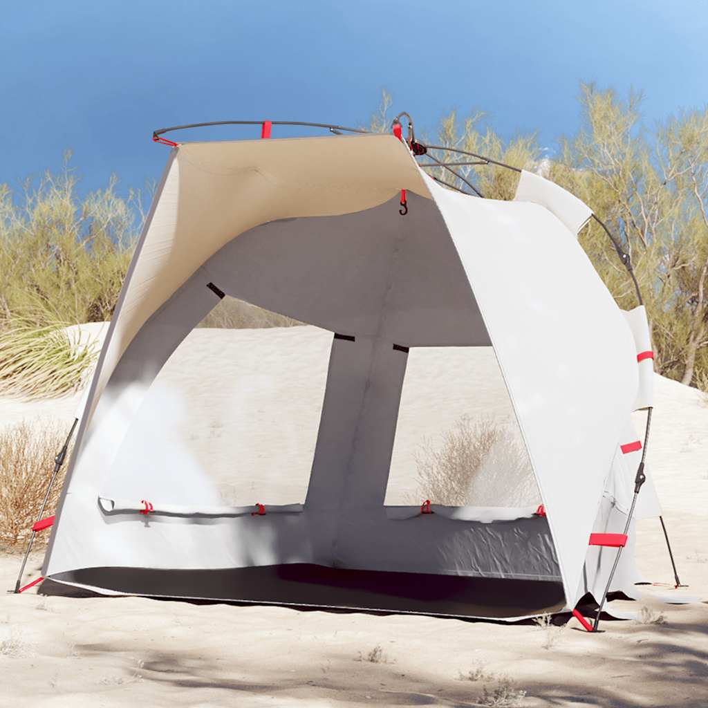 Vidaxl Strandzelt 2-Personen wasserdicht Schnellverschluss grau