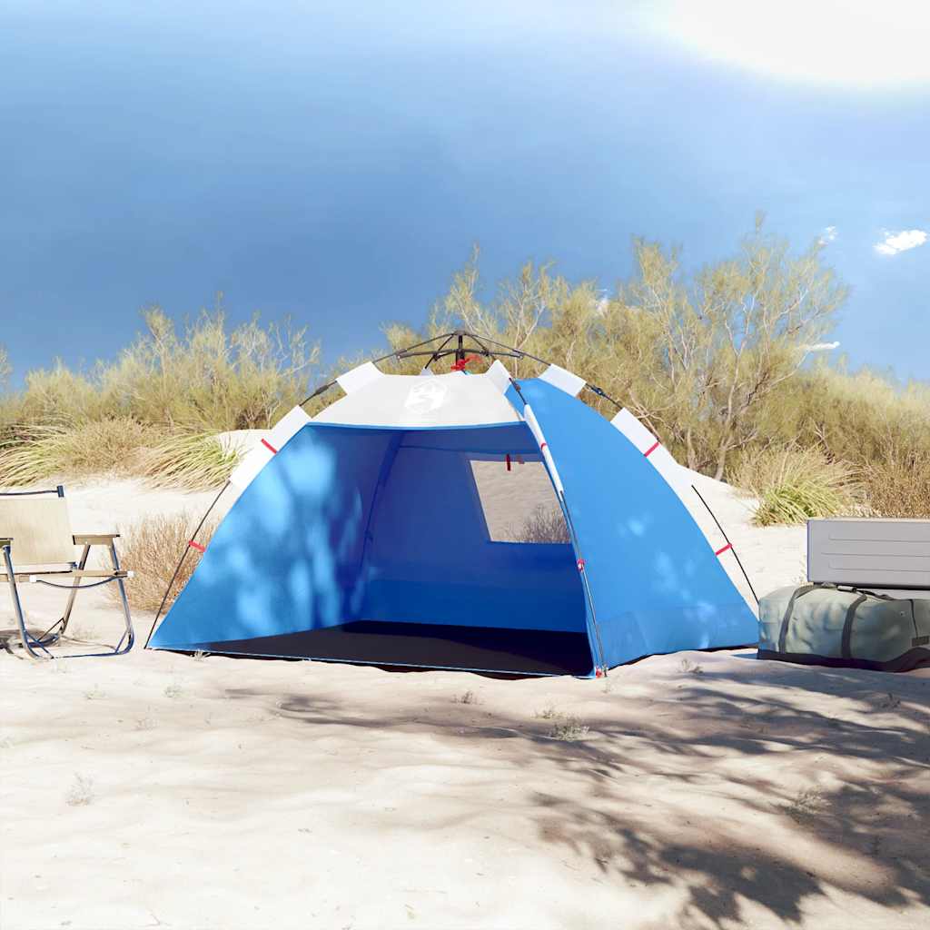 VidaXL Strandzelt 2-Personen wasserdicht Schnellspanner azurblau