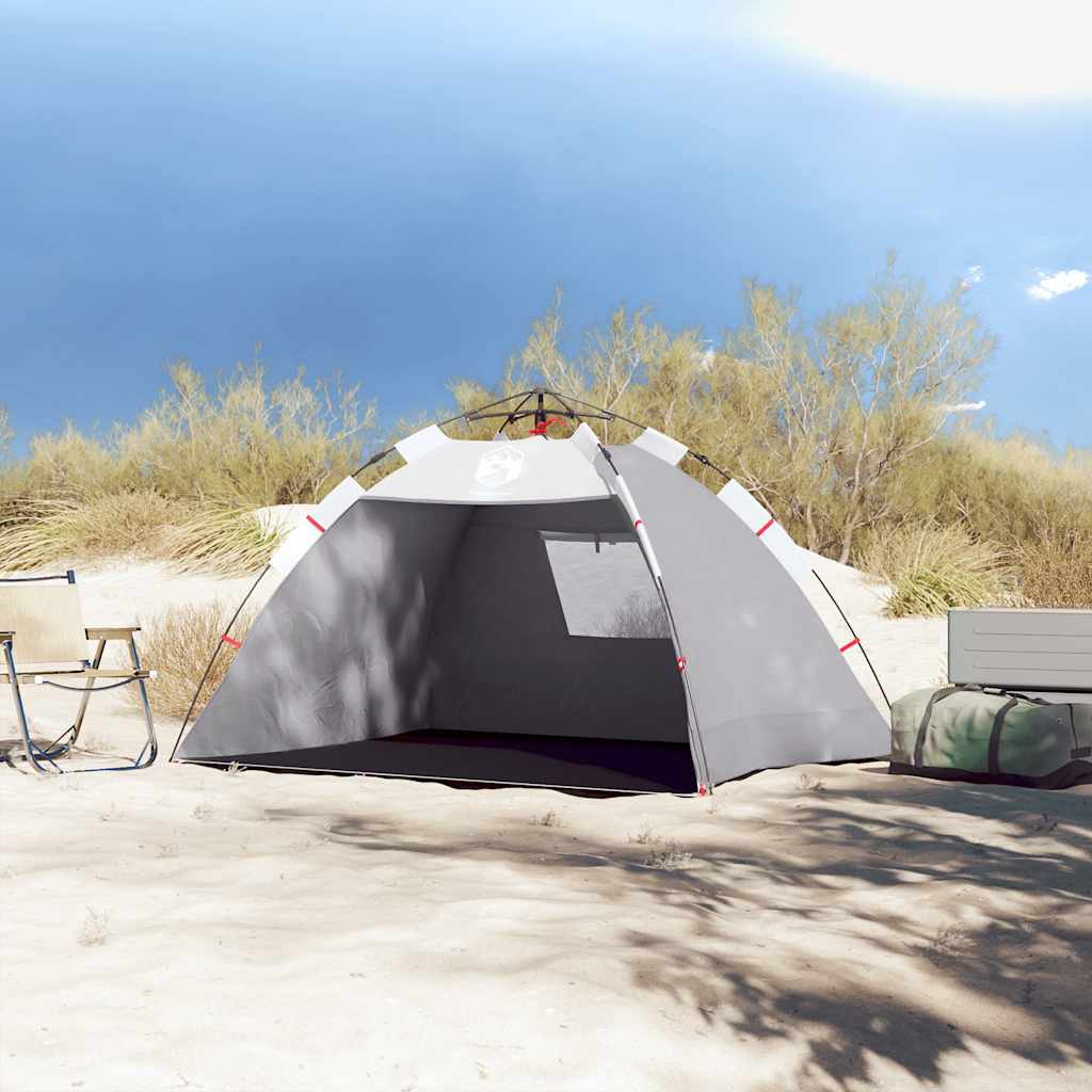 Vidaxl Strandzelt 2-Personen wasserdicht Schnellverschluss grau