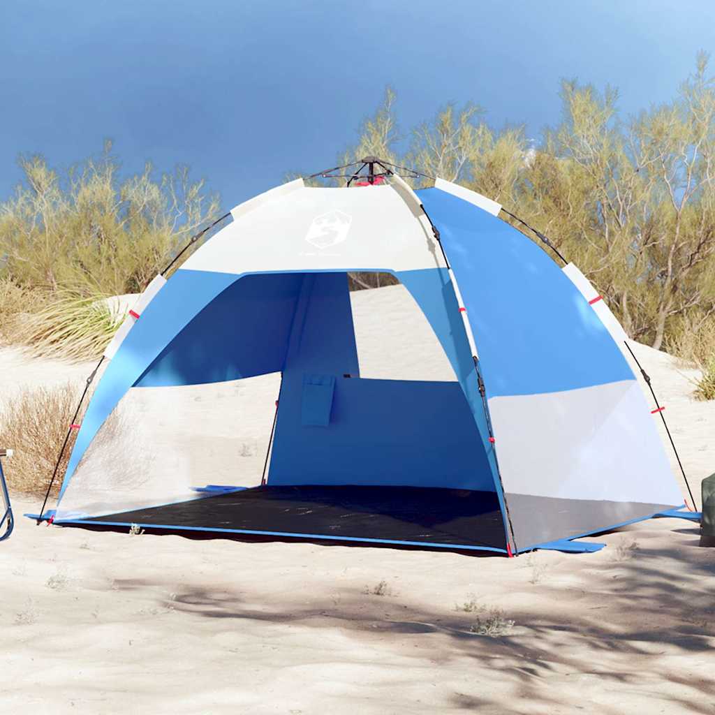 Vidaxl Beach Tent de 2 personas impermeables a la liberación rápida Azure Azure Blue