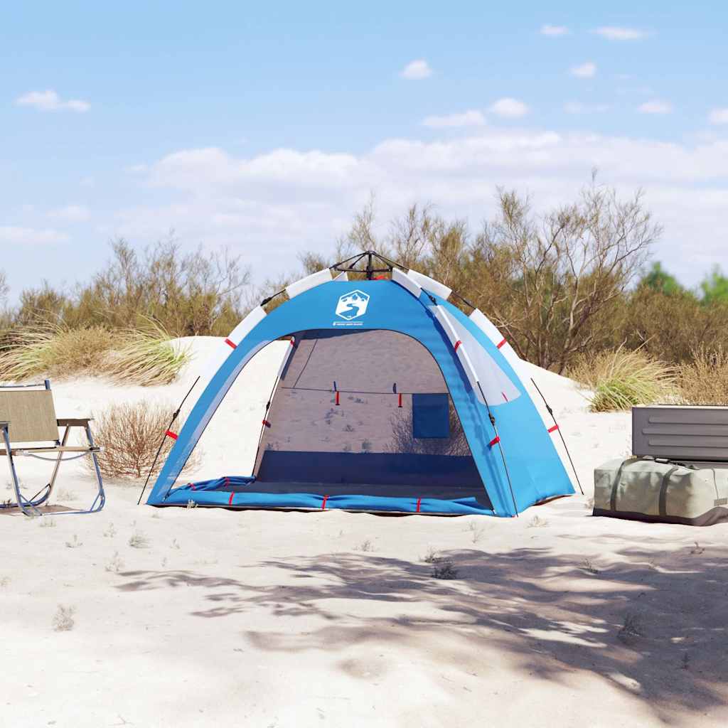 VidaXL Strandzelt 2-Personen wasserdicht Schnellspanner azurblau