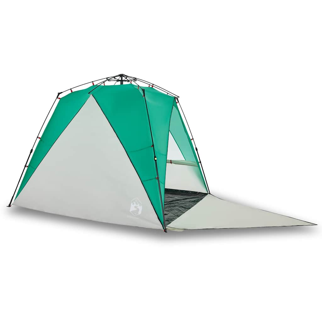 Vidaxl Beach Tent de 4 personas Impermeable de la liberación rápida del mar Green