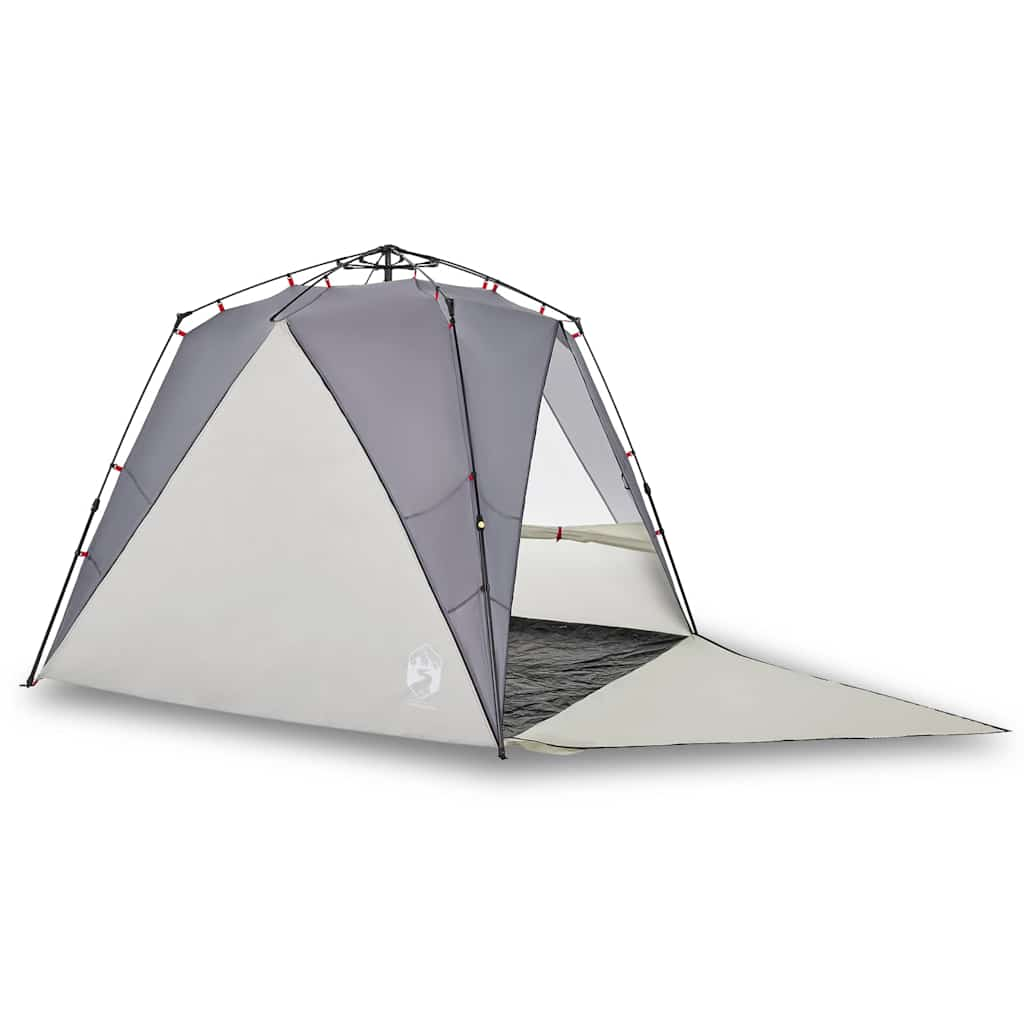 Vidaxl Beach Tent 4-Persona impermeable impermeable gris de liberación rápida