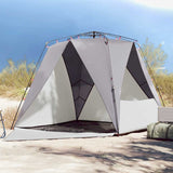 Vidaxl Beach Tent 4-Persona impermeable impermeable gris de liberación rápida