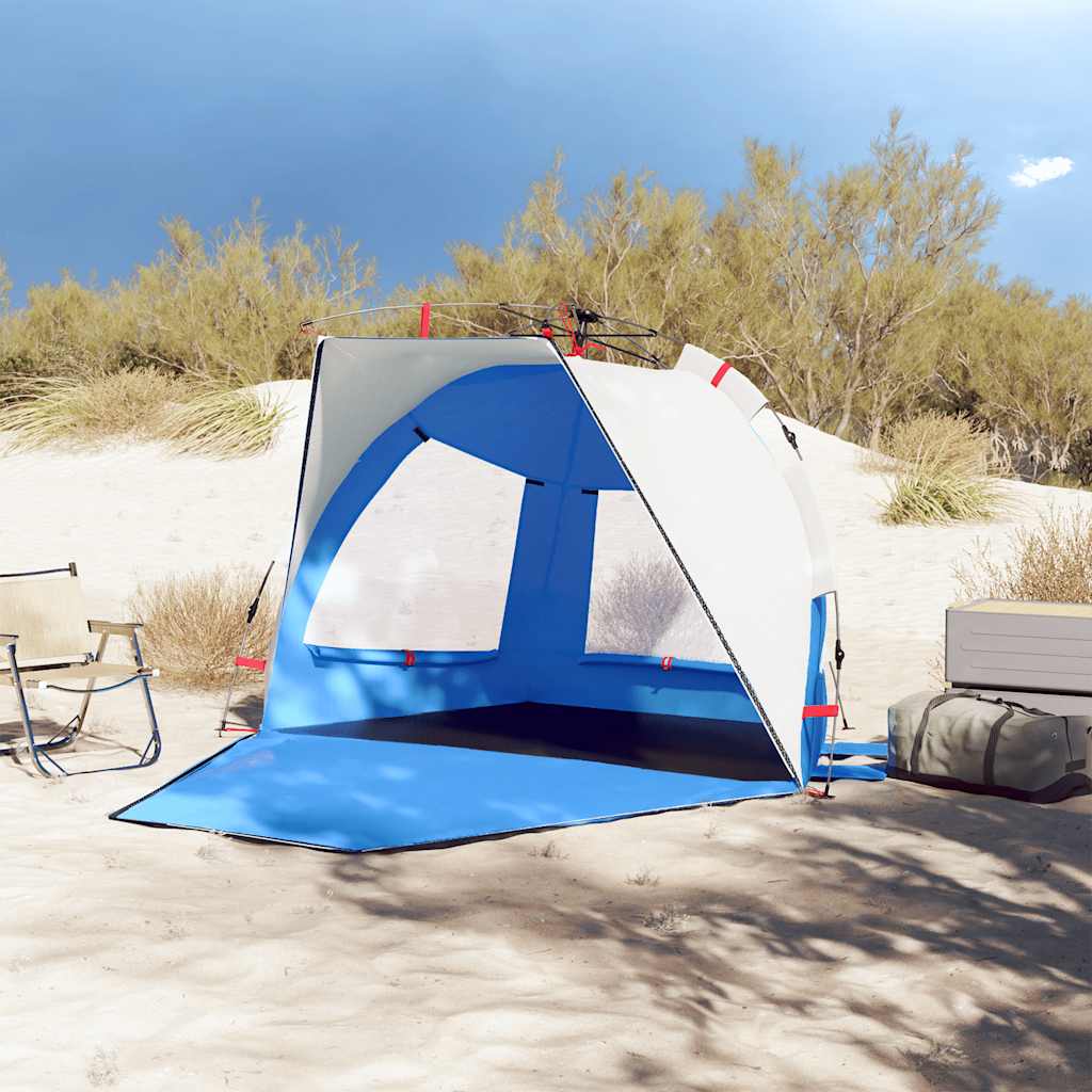 VidaXL Strandzelt 2-Personen wasserdicht Schnellspanner azurblau
