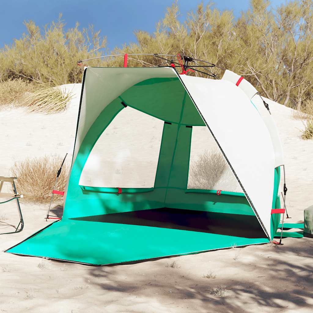 Vidaxl Beach Tenda per 2 persone impermeabile a rilascio rapido verde